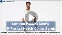 Landau Proflex Men's 6-Pocket Notch Collar Scrub	